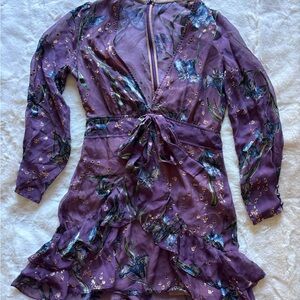 Floral Purple Long Sleeve Dress